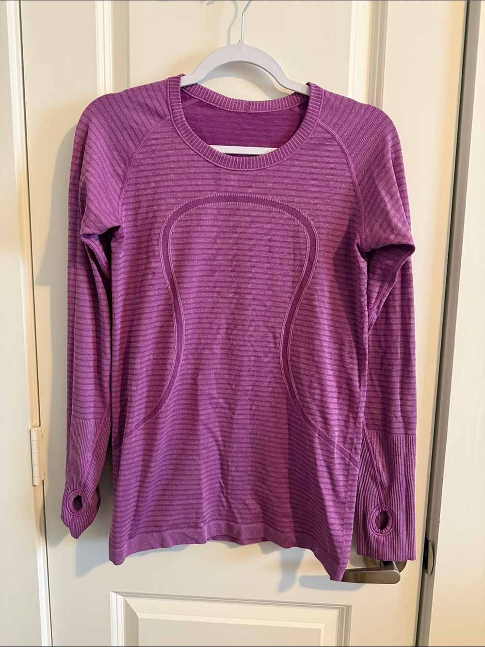 lululemon athletica Purple Striped Long-Sleeve Athletic Top